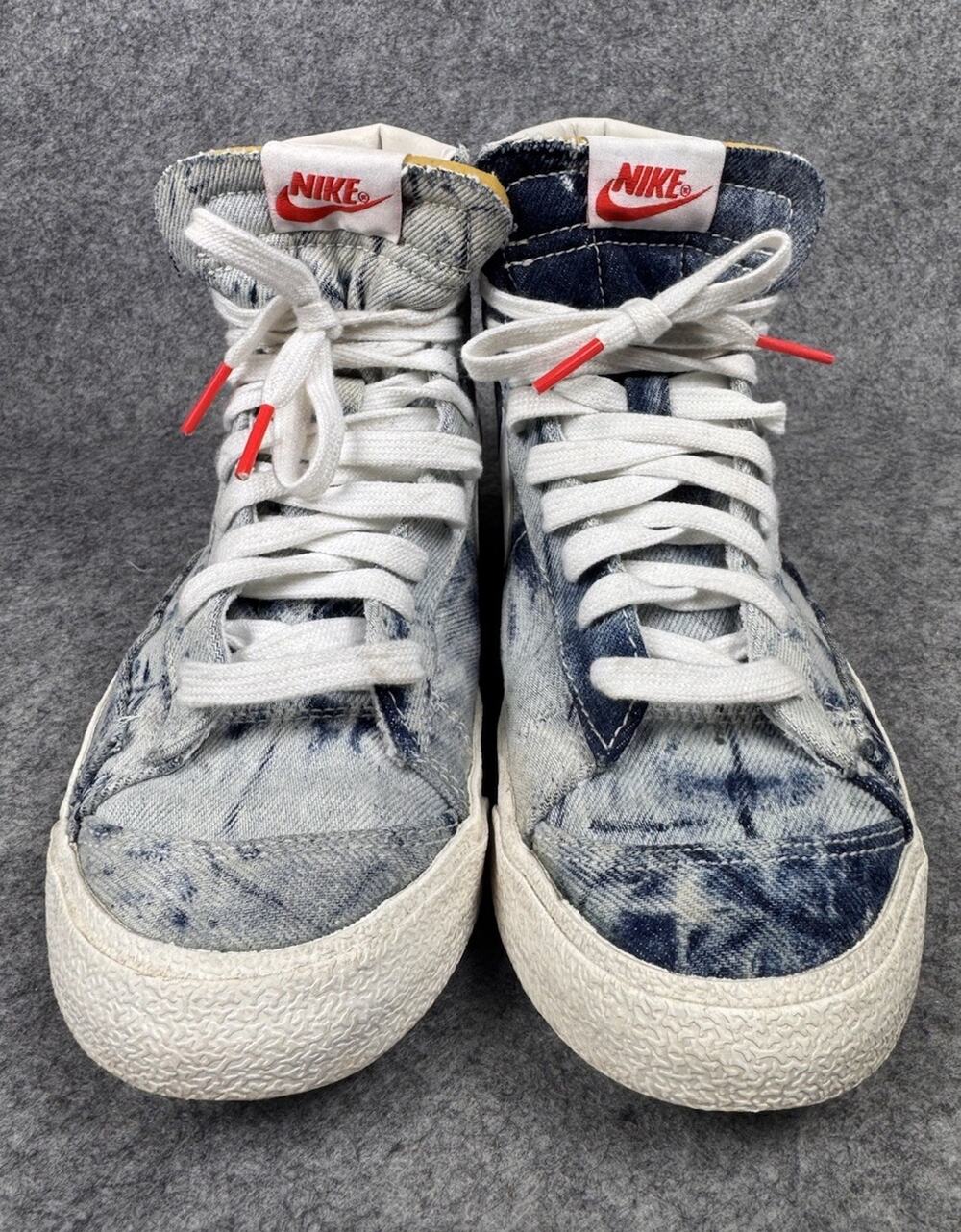 Nike Blazer Mid 77 Washed Denim Blue DV2182-900 High Top Sneaker Women's Size 8